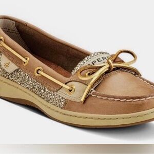 Sperry Women's Brown and Gold Loafers